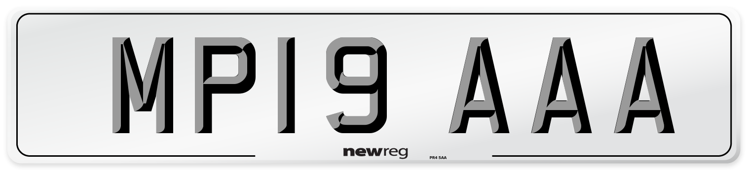 MP19 AAA Number Plate from New Reg